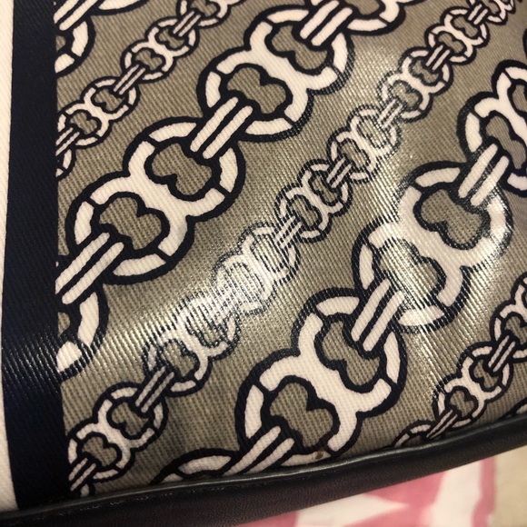 Tory Burch Gemini Link Bias Small Tote Blue & Grey - Picture 6 of 12